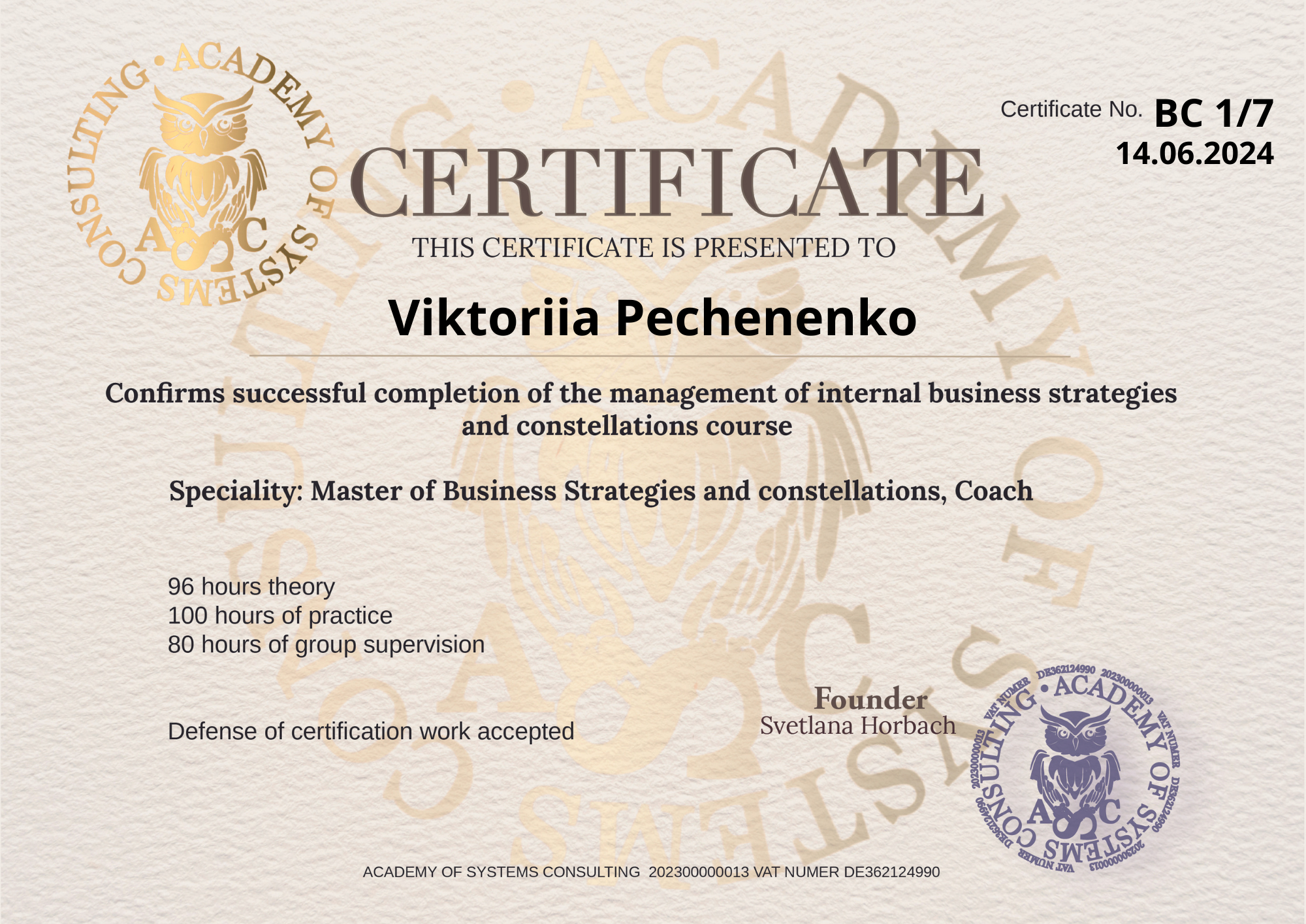 Viktoriia Pechenenko